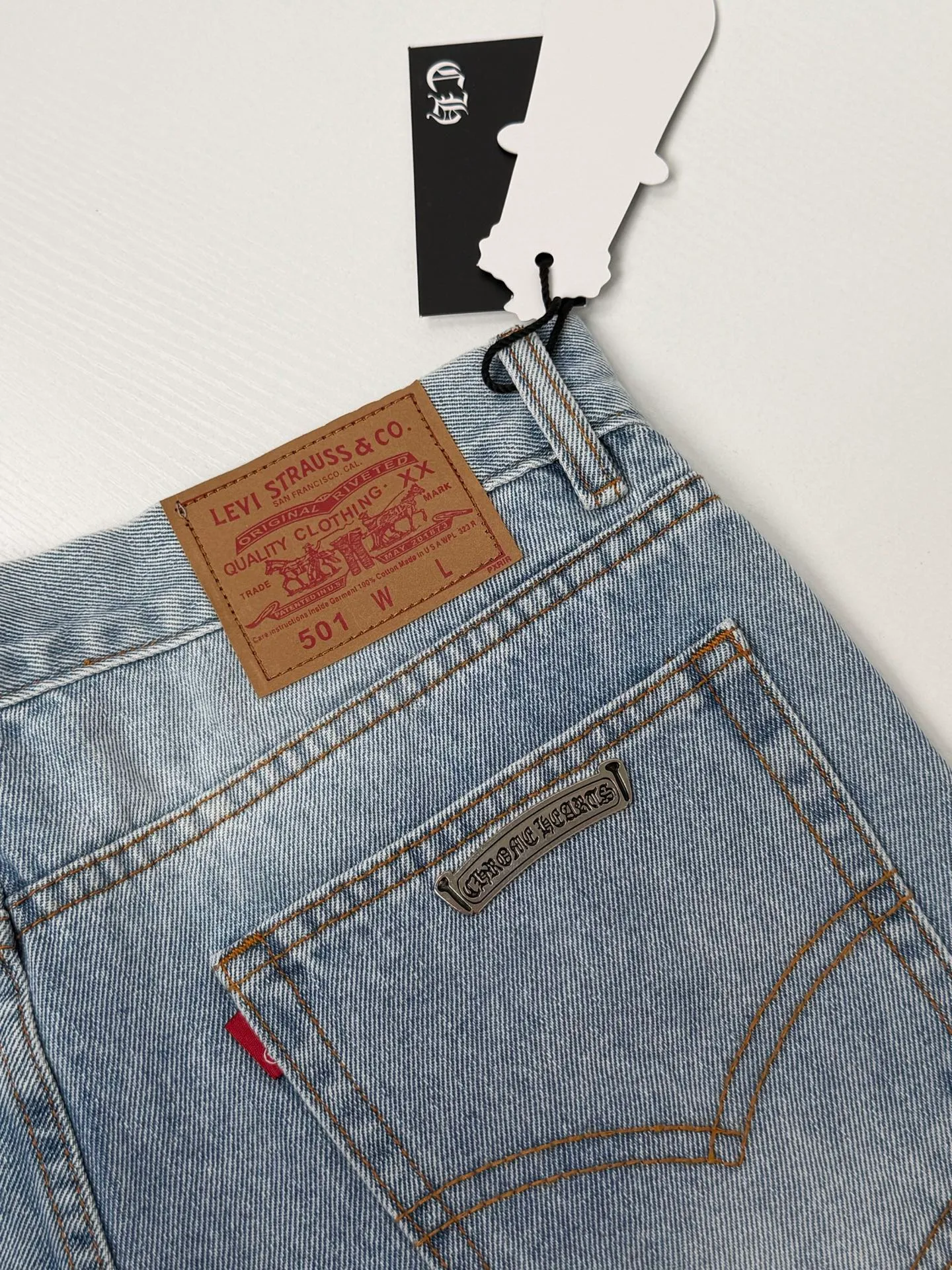 Chrome Heart Ch ， ， ， 、 、 ， ，Light Blue Retro ， Size：26/28/30/32/34/36